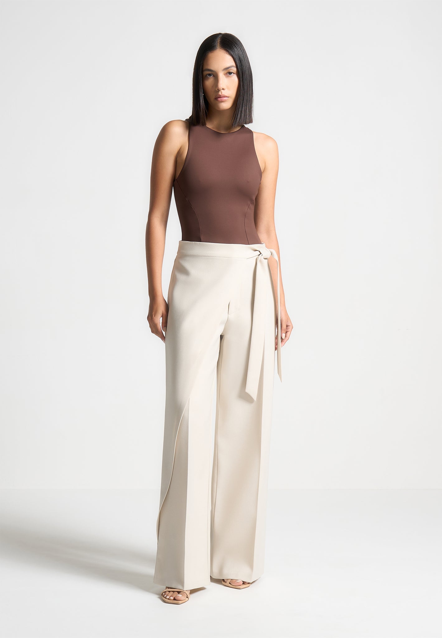 eternelle-double-layer-racer-neck-bodysuit-brown 