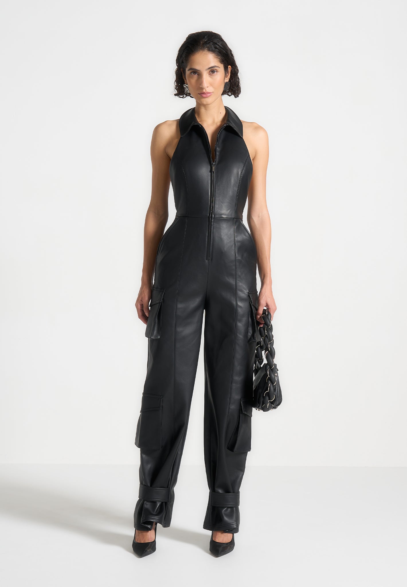 leather-halterneck-cargo-jumpsuit-black 
