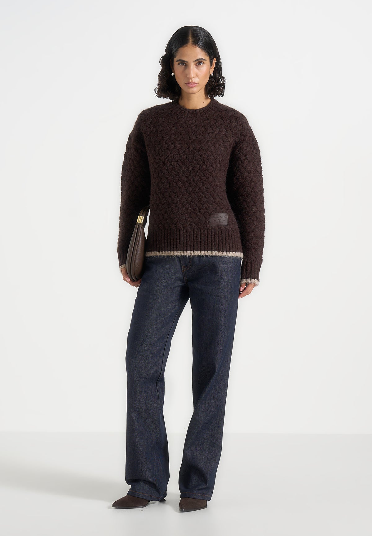 Soren - Waffle Knit Jumper - Brown