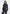 Delfina - Suede Layered-Shoulder Cropped Bomber Jacket - Navy