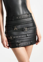 multi-belt-vegan-leather-mini-skirt-black