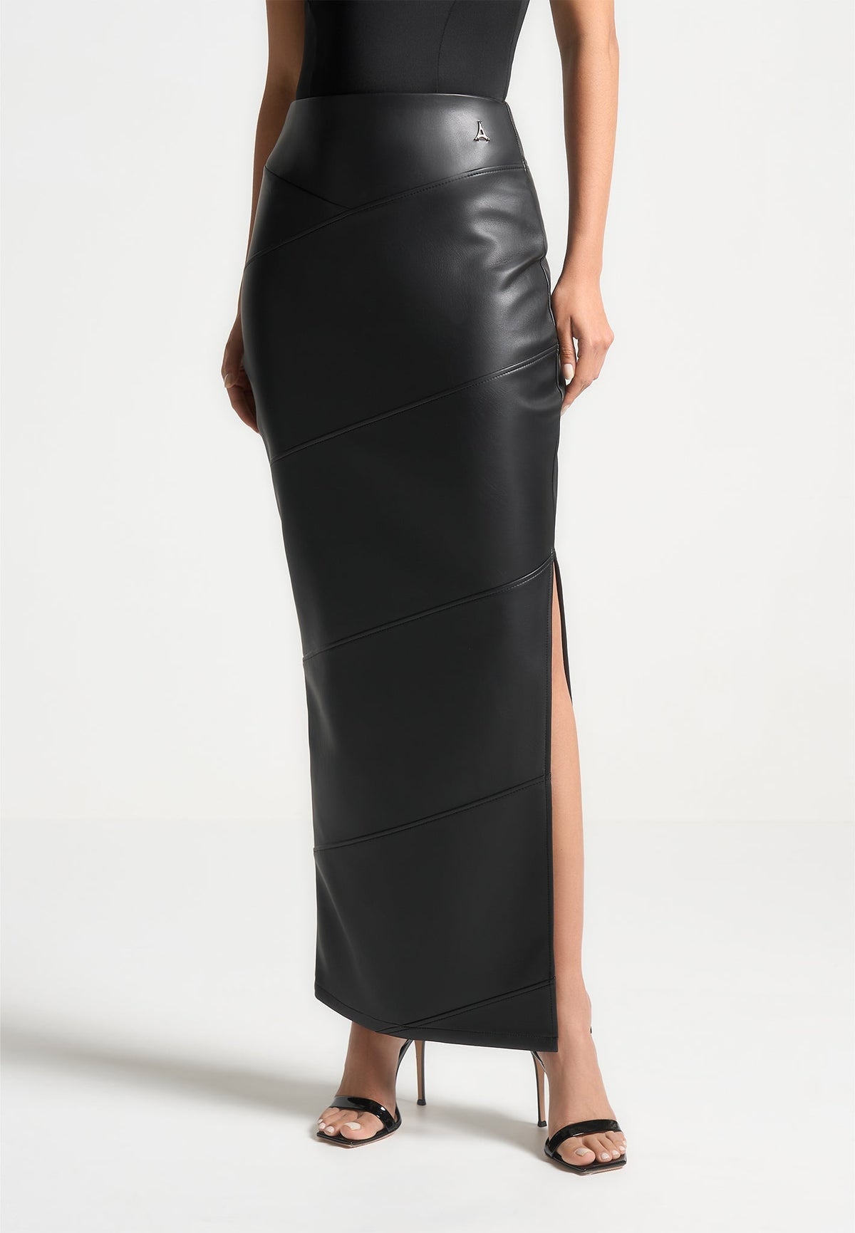 Daisy - Leather Midaxi Skirt - Black