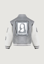Mona Lisa - Wool-Blend Varsity Jacket - Grey