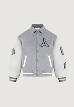 Mona Lisa - Wool-Blend Varsity Jacket - Grey