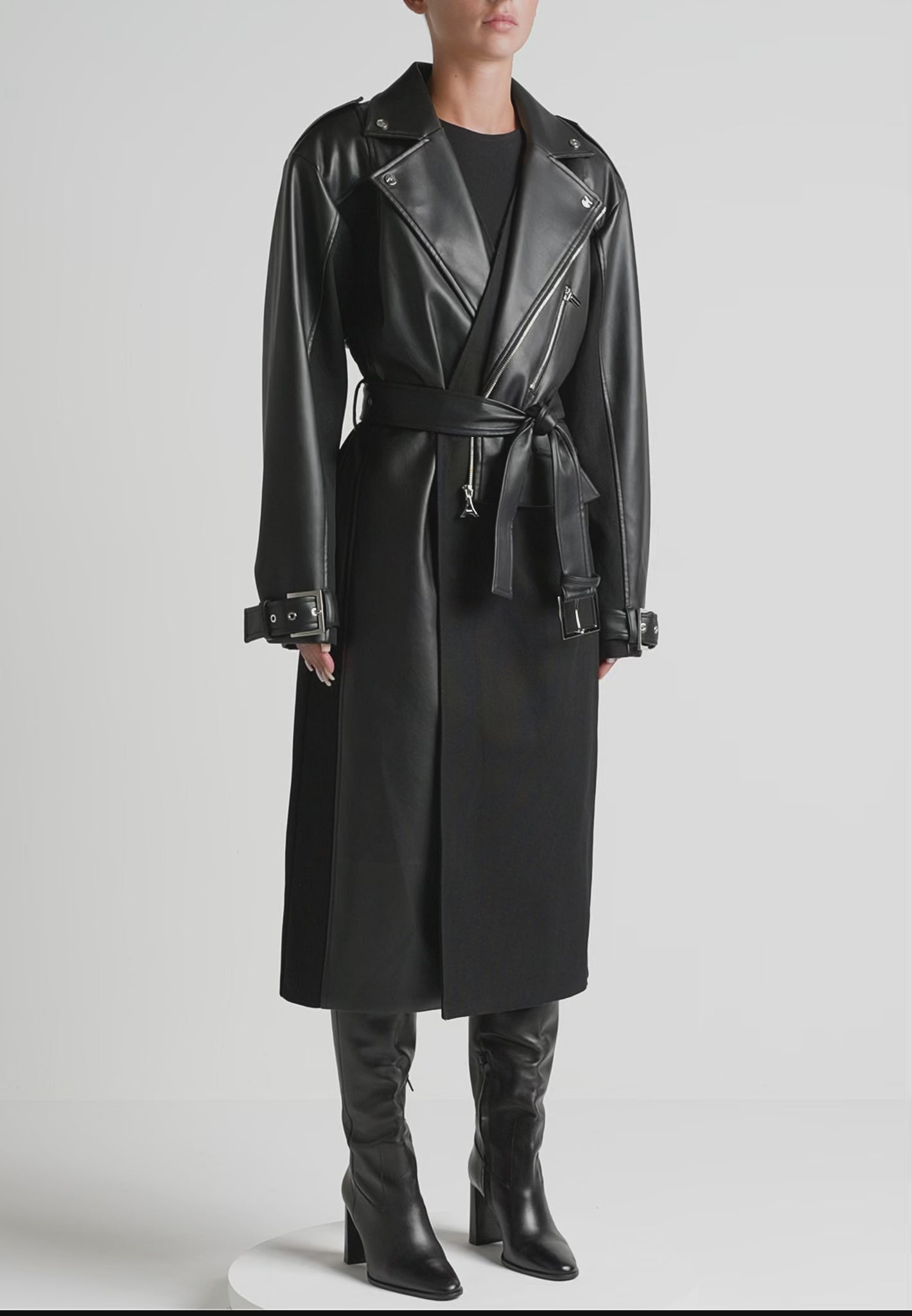 vegan-leather-biker-trench-coat-black