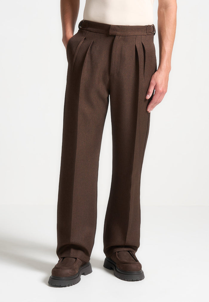 relaxed-fit-twin-pleat-tailored-trousers-brown