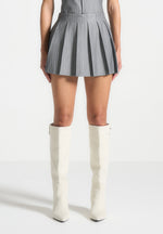 pinstripe-pleated-skort-grey