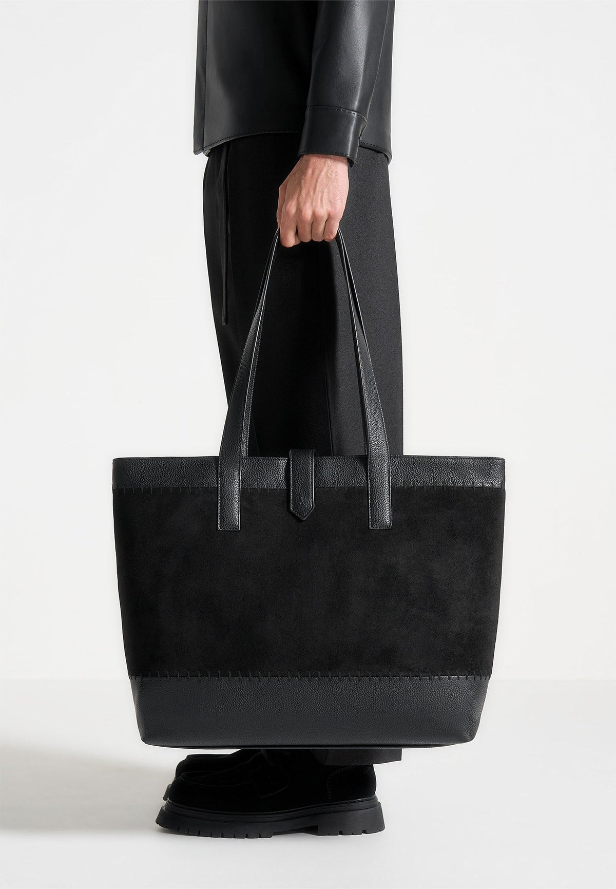 nicolas-suede-and-pebbled-leather-whipstitch-tote-bag-black