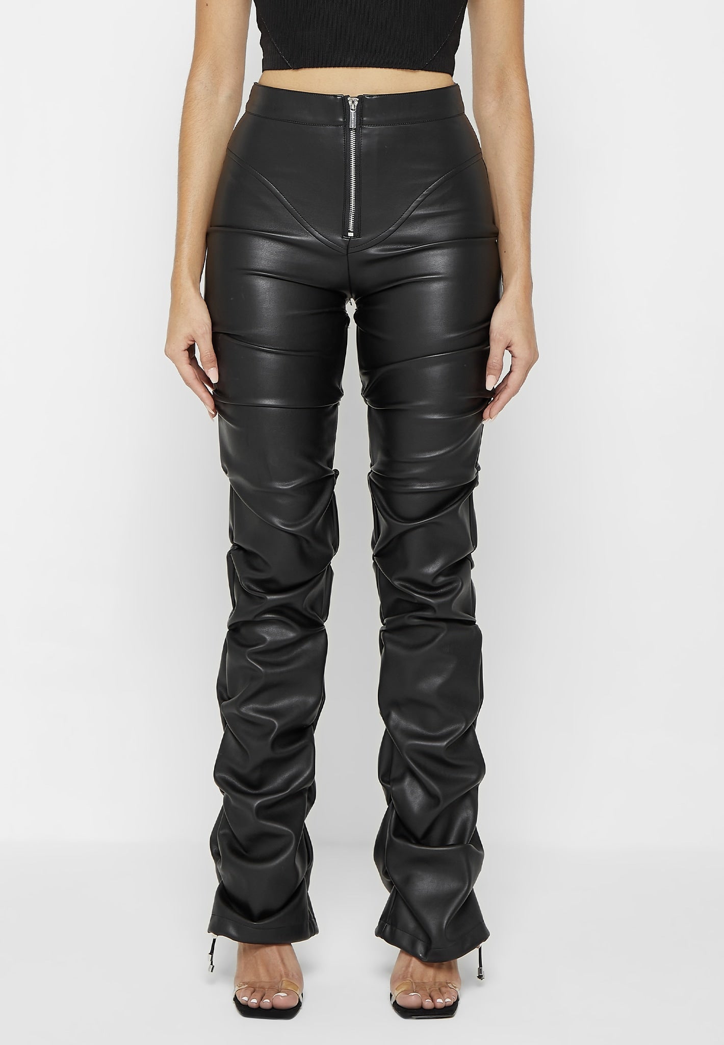 tacked-vegan-leather-flared-trousers-black 