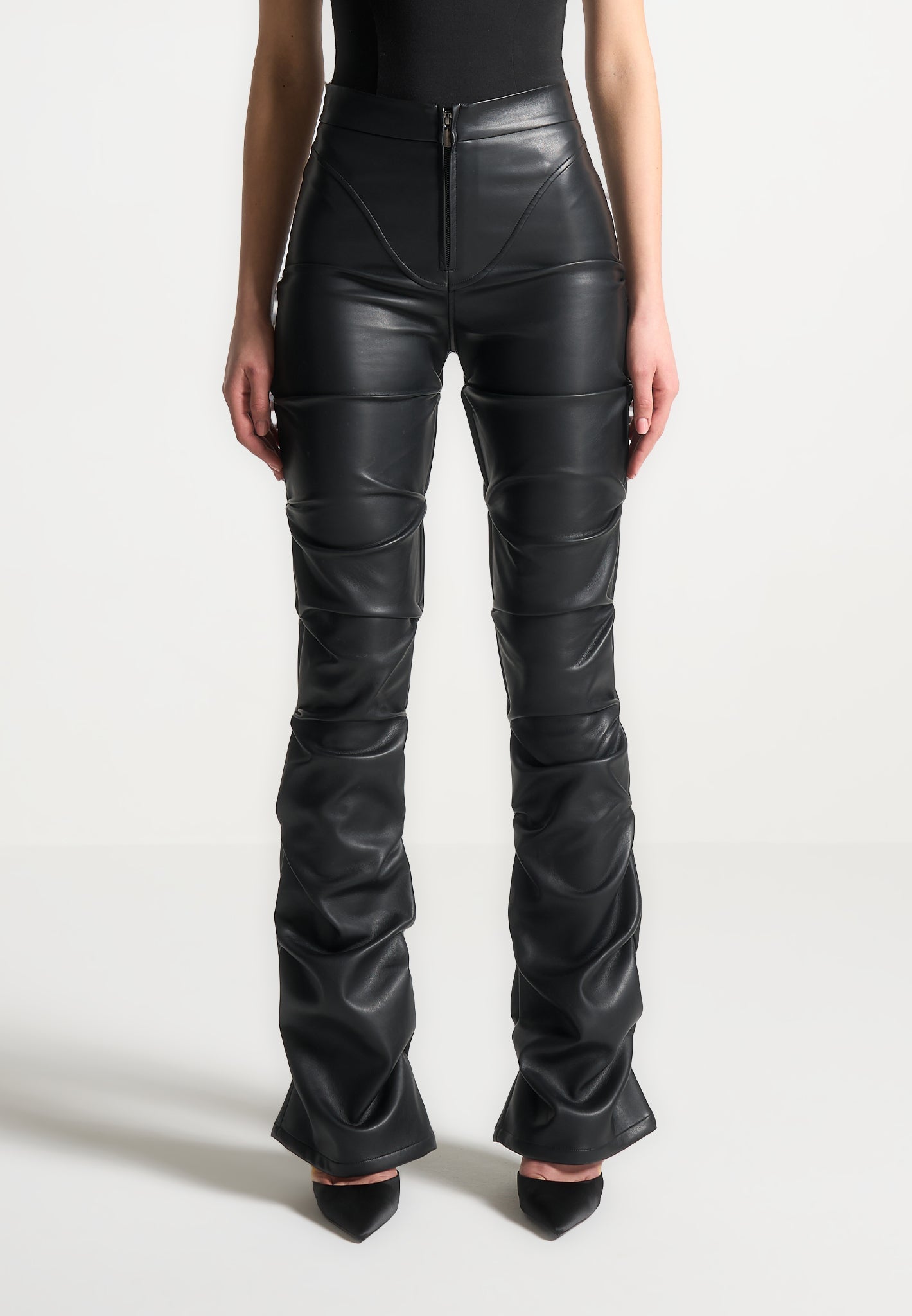 tacked-vegan-leather-flared-trousers-black-1 