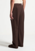 relaxed-fit-textured-belted-tailored-trousers-brown