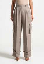 textured-tailored-pleated-cargo-trousers-taupe