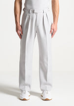 relaxed-fit-textured-pleated-tailored-trousers-grey