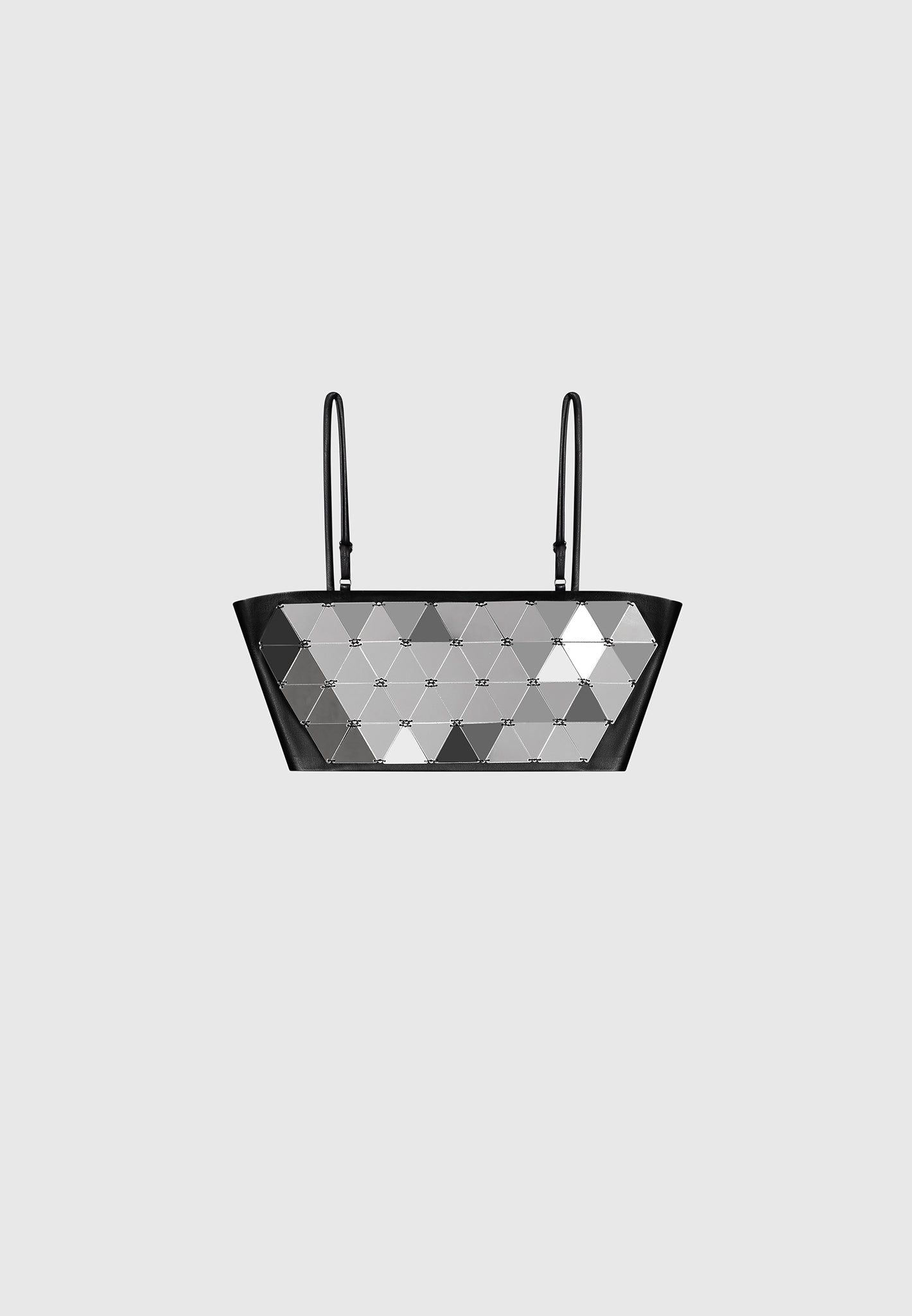 vegan-leather-mirrored-bandeau-top-silver-black