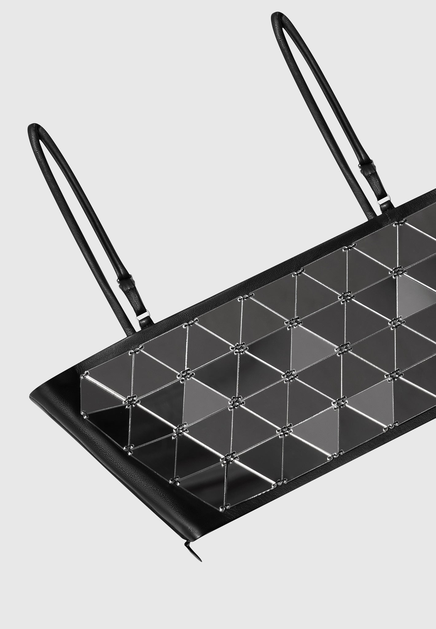 vegan-leather-mirrored-bandeau-top-silver-black