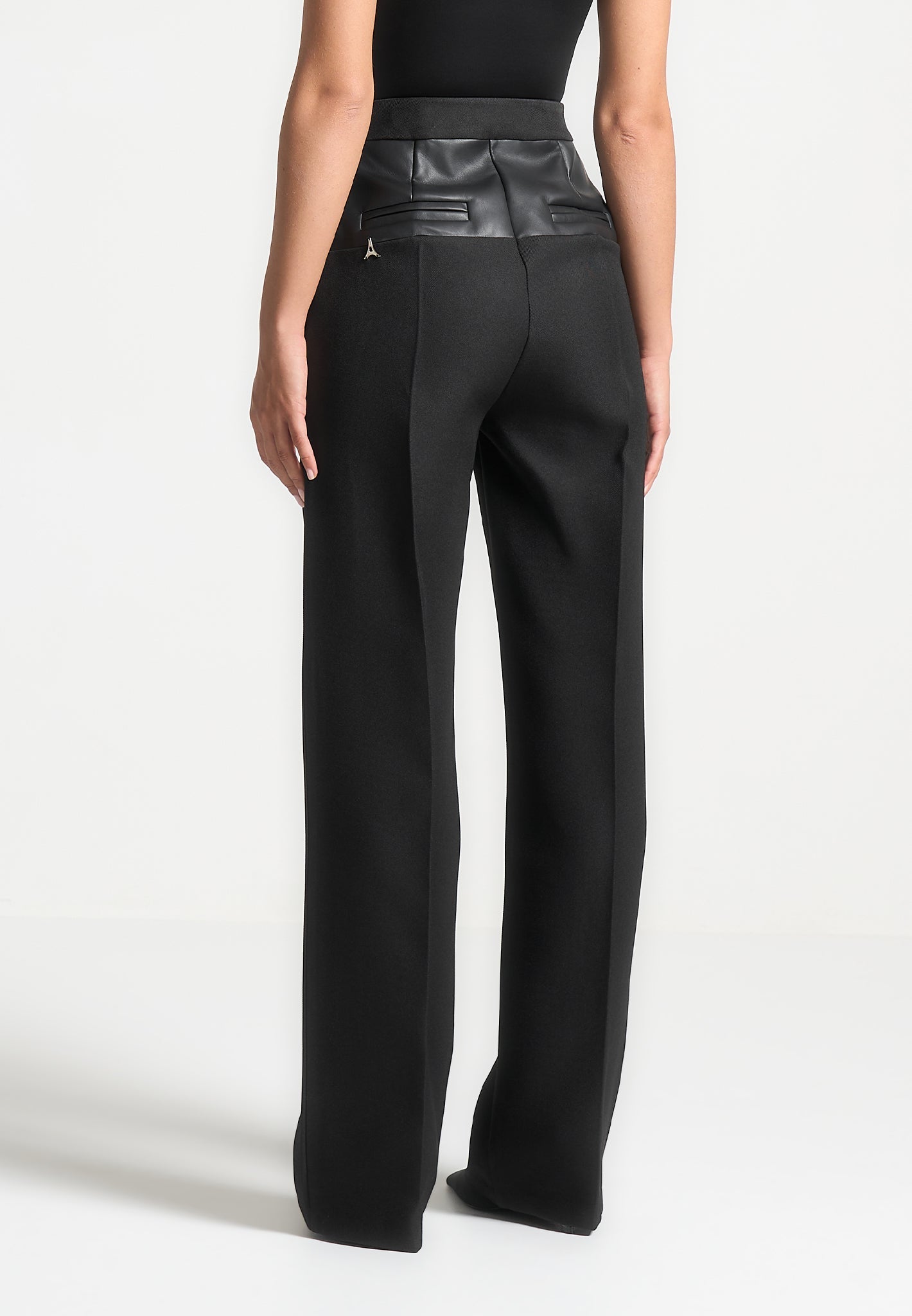 blanche-leather-panel-tailored-trousers-black