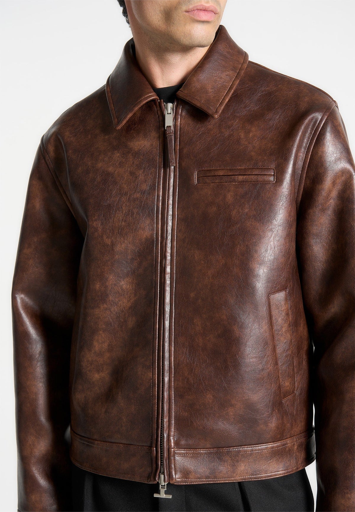 Laurent - Vintage Leather Jacket - Brown