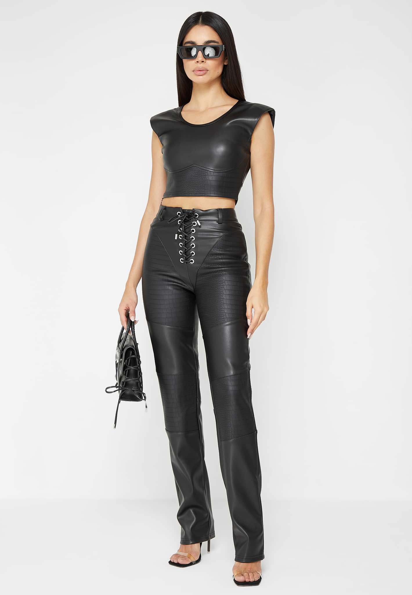 wide-shoulder-croc-embossed-crop-top-black 